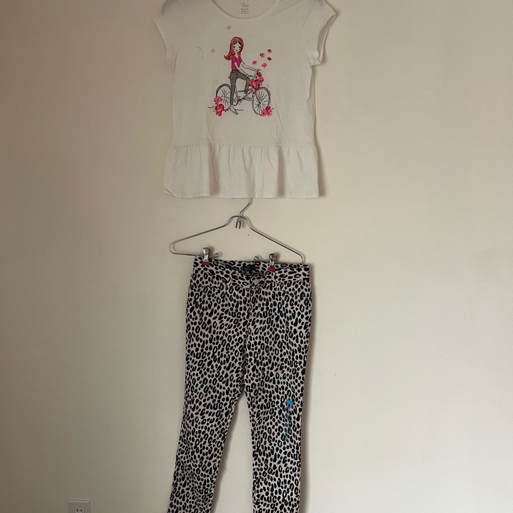 Kids White and Black pants set